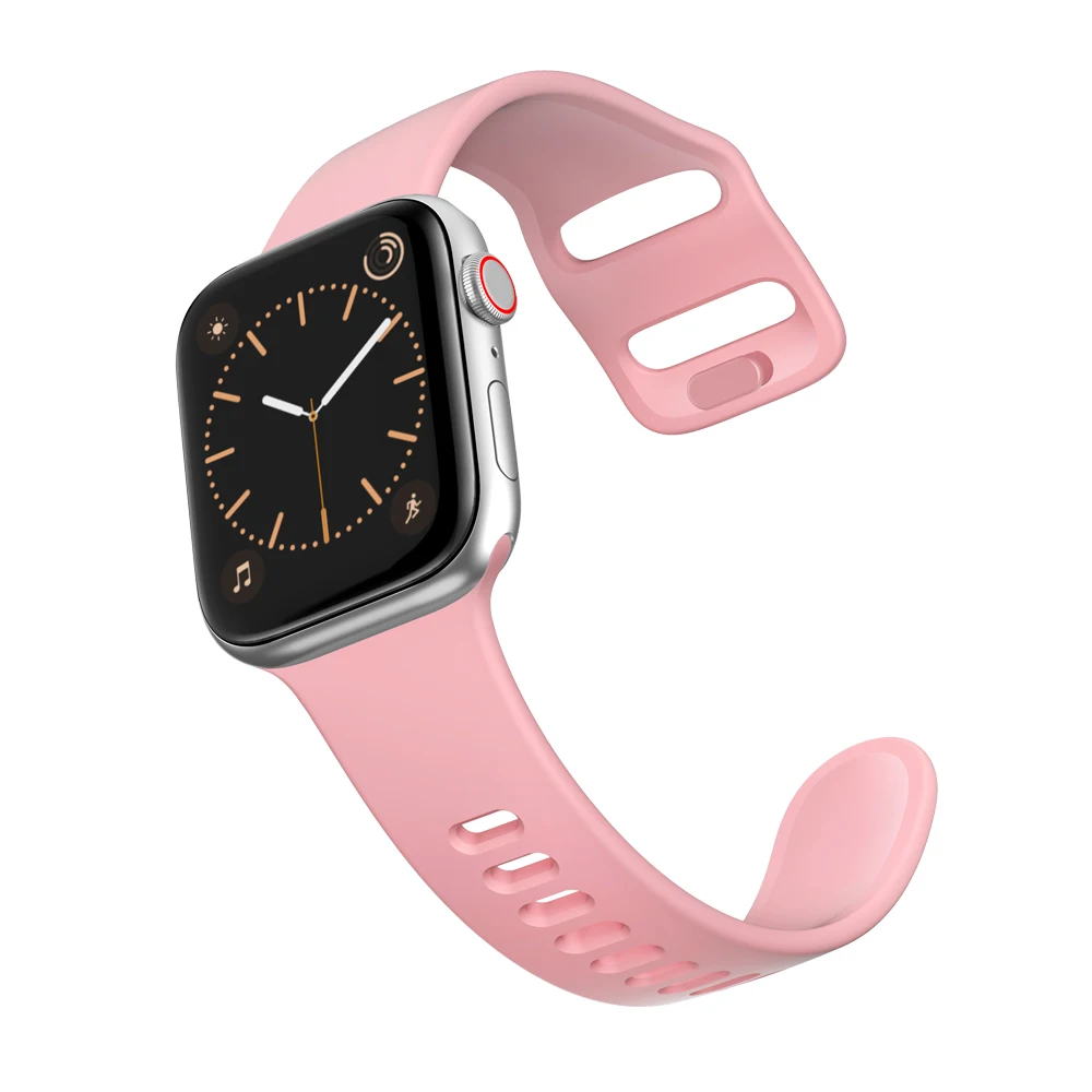 Жидкий силиконовый ремешок для наручных часов Apple Watch Series 4 5 44 мм 40 мм, ремешок для наручных часов iWatch 1/2/3, 42 мм, 38 мм, браслет на запястье