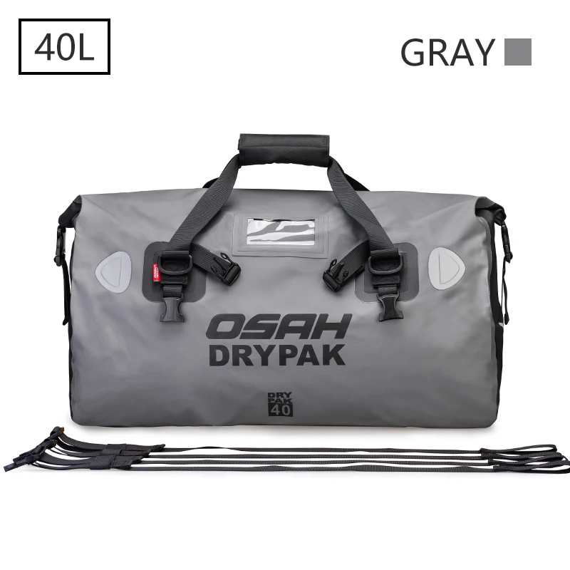 OSAH drypak 40L/60L мотоциклетный Водонепроницаемый сухой мешок пакет для плавания рафтинг Каякинг река треккинг плавающий водостойкий мешок - Цвет: 40L Gray