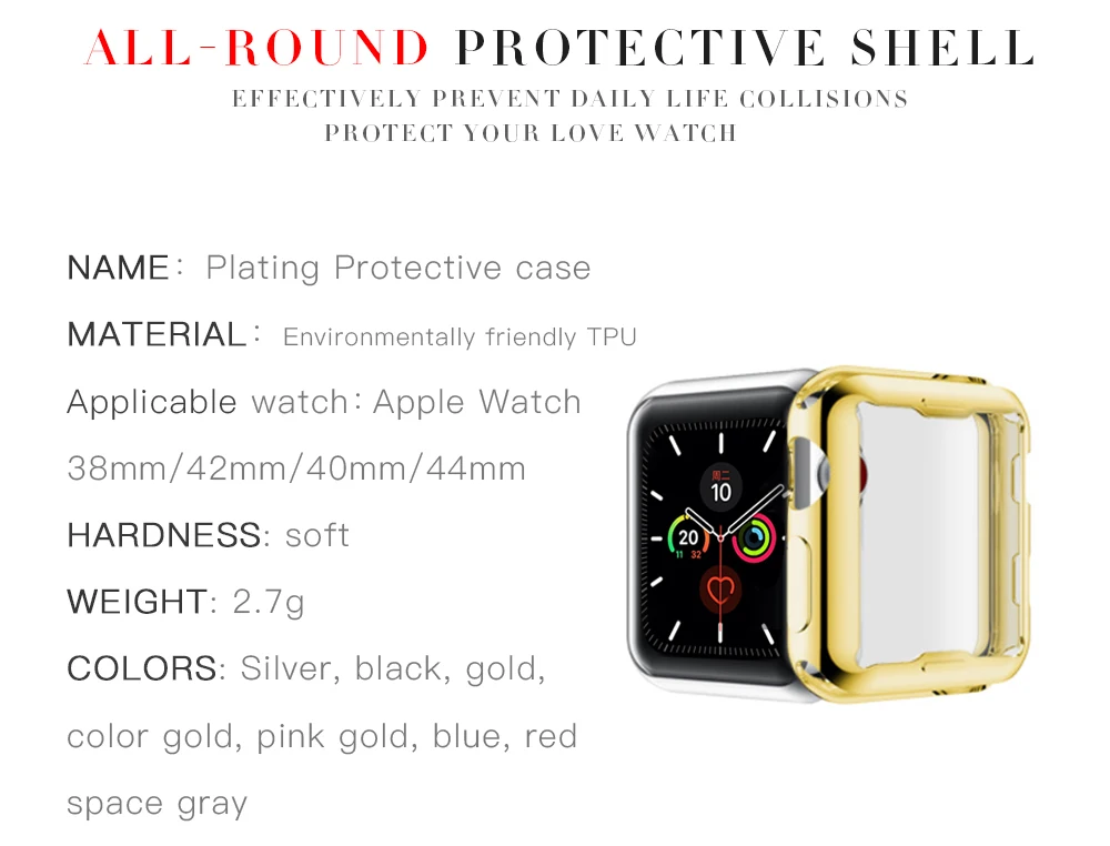 Тонкий чехол для Apple Watch 360, чехол для 5, 4, 3, 2, 1, 42 мм, 38 мм, мягкая прозрачная защитная пленка из ТПУ для iWatch 5, 44, 40 мм, аксессуары