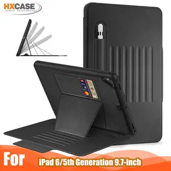 

Case for Ipad Air 2 9.7 Inch 2017 Case Leather Magnet Flip Smart Cover Auto- Sleep/wake&Pencil Holder for Ipad 5th 6th Gen 9.7