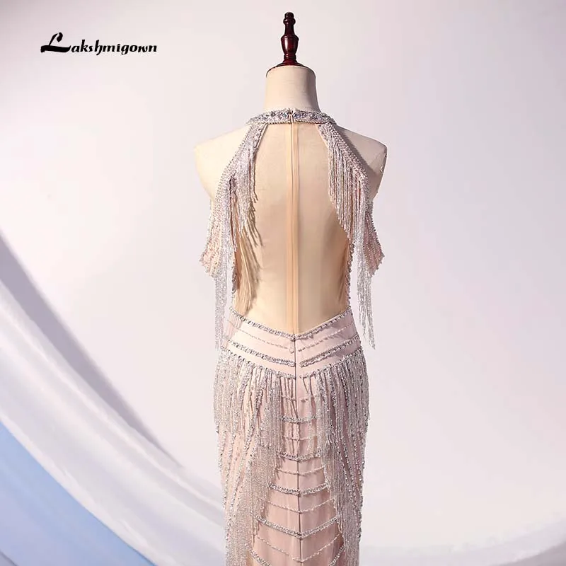 Lakshmigown роскошные стразы Длинные Русалка Вечерние платья блестящее Бисероплетение вечерних платьев женское торжественное платье vestidos largos
