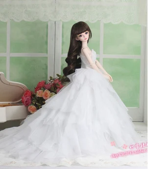 1/4 1/3 BJD аксессуары для одежды Кукольное свадебное платье для BJD/SD MSD SD16 EID женщины, не включая куклы, обувь, парик и другие E2535 - Цвет: Белый
