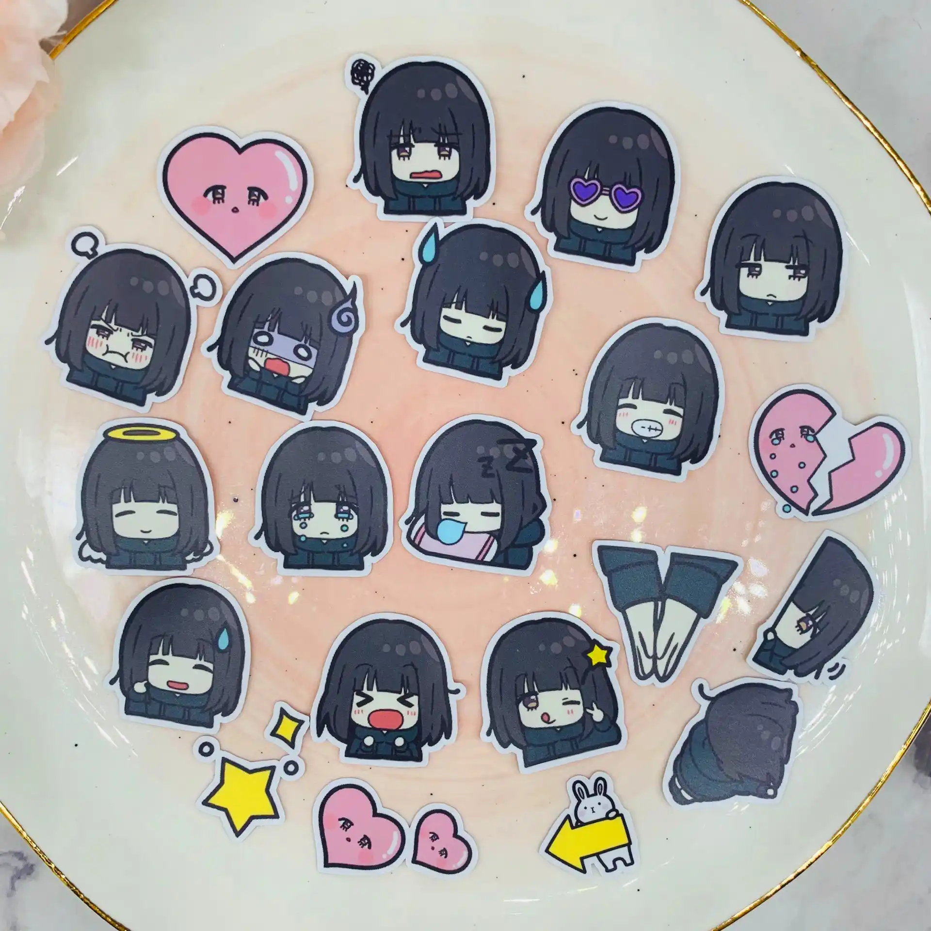 39pcs Cute Cartoon Girl Avata Stickers Crafts And Scrapbooking