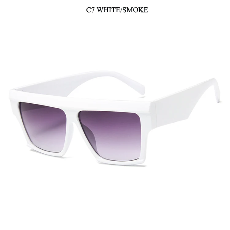 Новые модные квадратные солнцезащитные очки для женщин брендовая дизайнерская ретро большая винтажная рамка солнцезащитные очки негабаритные унисекс Женские солнцезащитные очки мужские - Цвет линз: White Smoke