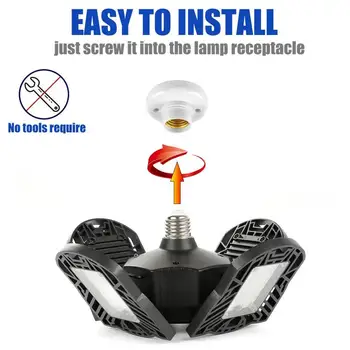 

110V/220V LED 120W Garage Light Deformable Ceiling Lamp 192 LED Indoor For Workshop 2020 Premium Garage Light LED Lamp