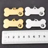 5Pcs/Lot Custom New Stainless Steel Dog Bone Hollow Pet Paw Tag Puppy Pendant Charm Accessories Jewelry Findings Wholesales 5