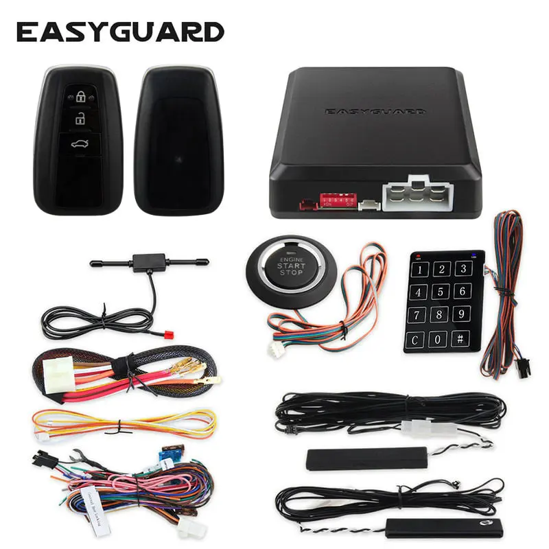 EASYGUARD button start stop keyless entry system remote start stop pke remote car starter touch password entry universal version