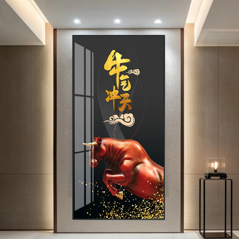 

Китайские золотые цитаты о году быка настенные картины на холсте постеры картины для офиса гостиной домашний декор