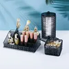 1Pc Transparent Black Acrylic Cotton Swab Tissue With Lid Storage Box Desktop Dustproof Lipstick Cosmetics Storage Mechanism 1