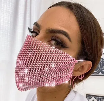 

Men and Women New Mesh Rhinestone Star Mask Washable Cool Nightclub Party Mask Breathable Fashion Parts