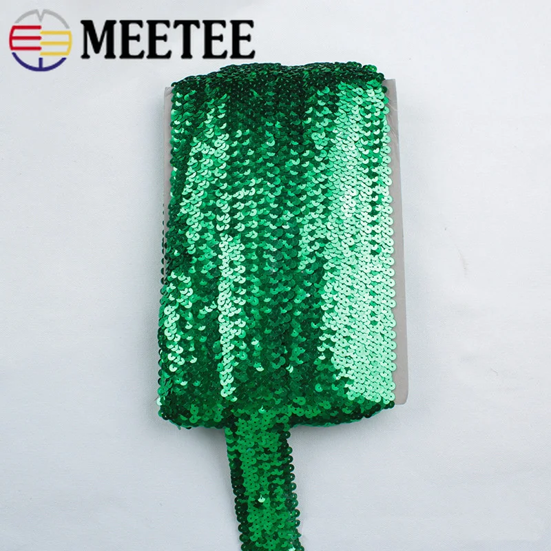 Meetee 5/10 м 45 мм блестками Эластичная лента для маленьких девочек кружевная отделка, стрейч-лента DIY платье для танцев Одежда Декор Аппликация Швейные принадлежности