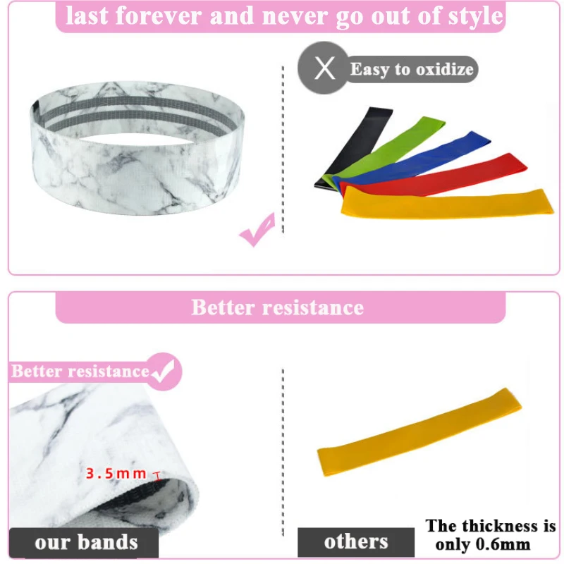 Resistance Bands Set Fitness Exercise Elastic Booty Bands Training Workout Sport Yoga Strength Gym Equipment