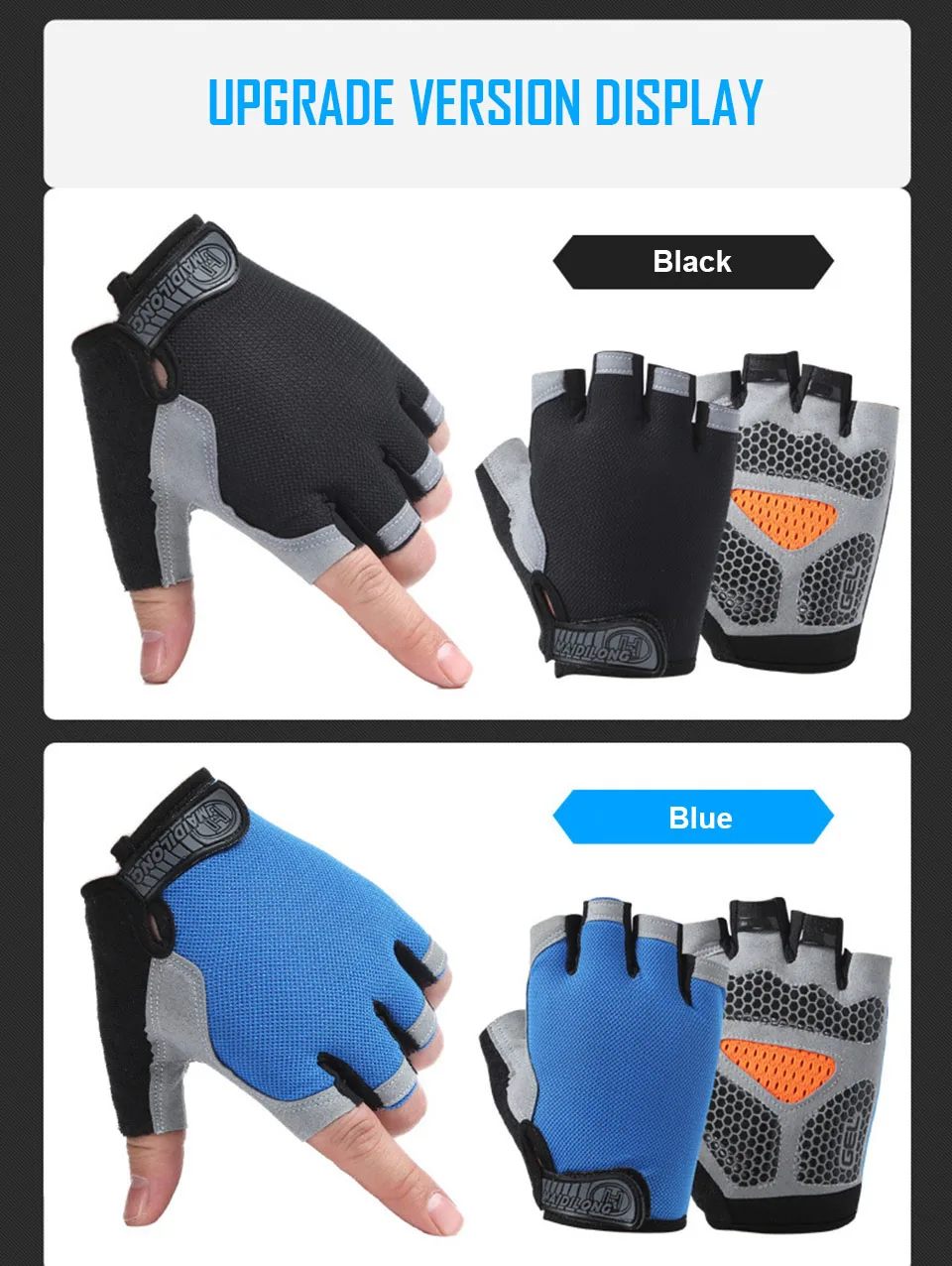 Fitness Gloves Half Finger Breathable Anti-slip Weightlifting