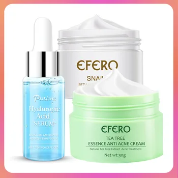 

Moisturizing Snail Face Cream Anti Acne Cream Moisturizer Hyaluronic Acid Face Serum Whitening Anti-Aging Firm Tea Tree Essence