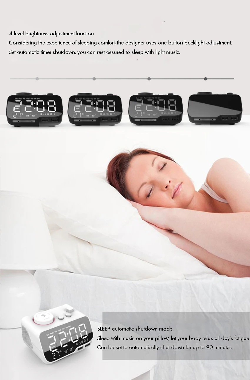 Clock showing LED time in dark setting