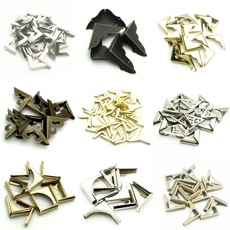 Mixed Styles Retro Metal Gold And Silver DIY Bronze Book Scrapbooking Album Menu Folder Protectors Corner Photo Album WD0300