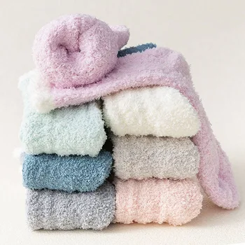 

Cute Socks Women Winter Warm Soft Fluffy Bed Socks Home Floor Slipper Coral Velvet Fleece Sock Winter Boots New Year's Gift