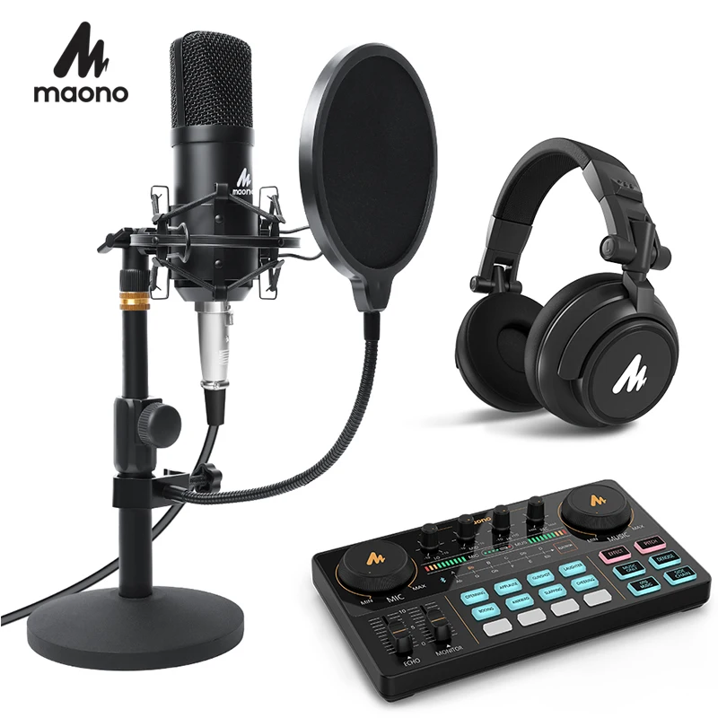 MAONO микрофон для подкастов Kit 3 5 мм конденсаторный Студийный профессиональный