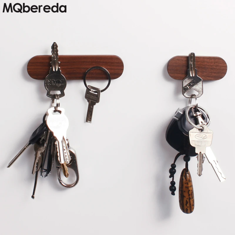 Solid Wood Hook Key Holder Walnut Key Magnet Refrigerator Stickers Hanging Log Wall Decoration Magnetic Attraction Wood Shelf Key Holder Wall Magnet Holdermagnetic Magnets Key Holder Aliexpress