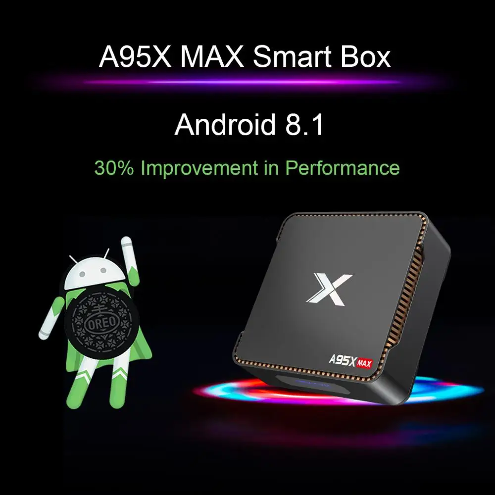 

5PCS Android TV Box A95X MAX 4G 64GB Android 8.1 TV Box Amlogic S905X2 2.4G&5G Dual Wifi BT 4.2 1000M Media Player Top Smart TV