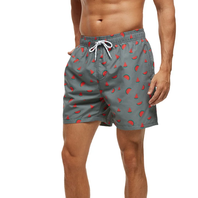SHUJIN,, летние мужские короткие штаны, мужские пляжные шорты, быстросохнущие шорты с принтом, мужские повседневные тонкие боксеры