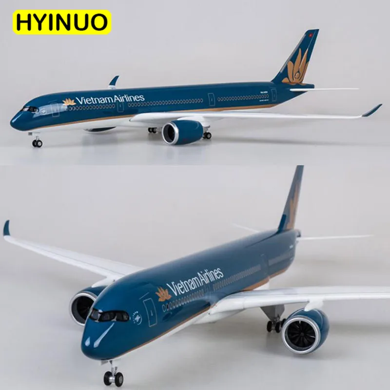 47CM 1/142 Scale Airplane Airbus A350 Dreamliner Airlines Vietnam Aircraft Model With LED Light and Wheels Diecast Plastic Plane