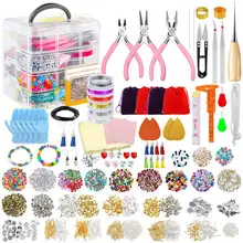 

1 Lot Glass Seed Beads Kit, Multiple Sizes Craft Seed Beads with Small Pony Beads Beading Hoop Earring and Other Accesso