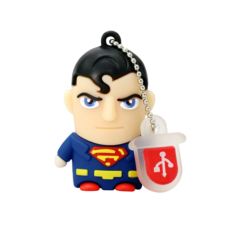 Флешка, Spider-man, Капитан Америка, супергерой, Железный человек, Супермен, Usb флешка, 128 ГБ, 256, 8, 16, 64, 32 ГБ, USB флеш-накопитель, usb2.0, подарок - Цвет: Superman