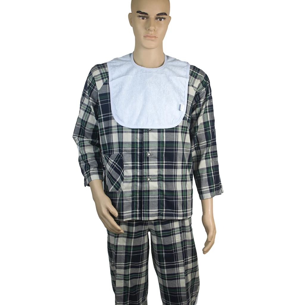 40x30 cm Adults Disability Clothing Protective Mealtime Bib Apron Waterproof Soft Cotton Dining Cloth