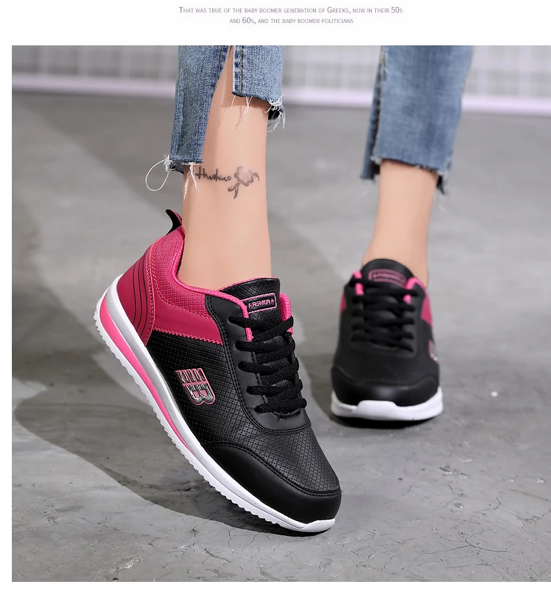 Size 35-41 New Fashion Tennis Shoes for Women Ultra-light Leather Blue Sneakers Gym Sport Shoes Tenis Feminino Basket Femme