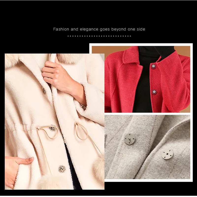 10PCS Metal Cross Concealed Buttons Creative Snowflake Shape Invisible Snap Button Women's Coat Sweater Clothes Decoration 6