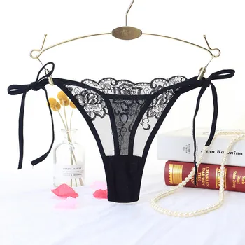 

3pcs/pack Underwear Women's Intimates Panties Underpants feminine lace embroidery ladies lace transparent temptation T-shaped