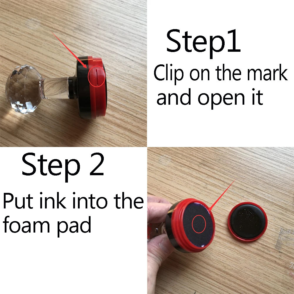 Circle Rectangle Personalized Photosensitive ink Self inking Stamp self inking stamp