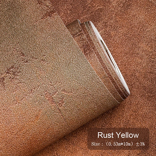 Rust Yellow Ретро Простой серый цемент обои для стен Бар Кафе Ресторан магазин одежды гостиная задний план Декор ПВХ обои рулон - Цвет: Rust Yellow