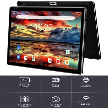 شراء2020 النسخة العالمية جديد أقراص Pc 64GB SD بطاقة شحن بلوتوث Wifi Phablet الروبوت 9.0 10 بوصة الكمبيوتر اللوحي المزدوج سيم بطاقة CE الفرقة