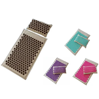 

Mat Massager and Pillow Set Relaxation Relieve Stress Body Stress Pain Cushion Mat Lotus Acupressure Yoga Mat