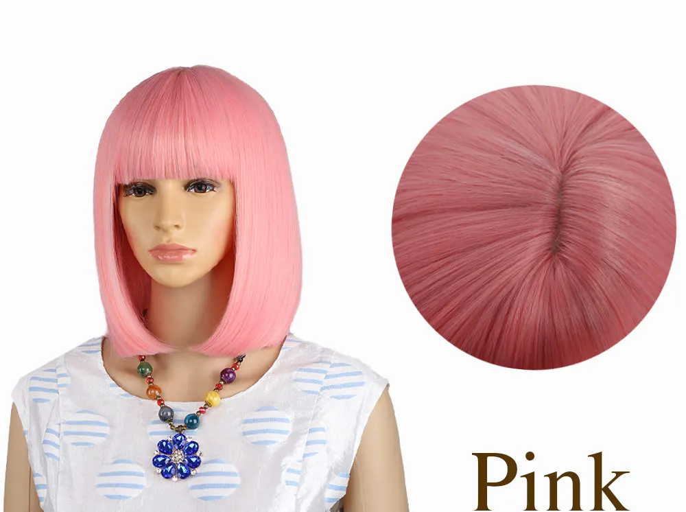 Amir Ombre Bob синтетические парики для черных женщин средней длины блонд черный коричневый розовый парик косплей Hiar