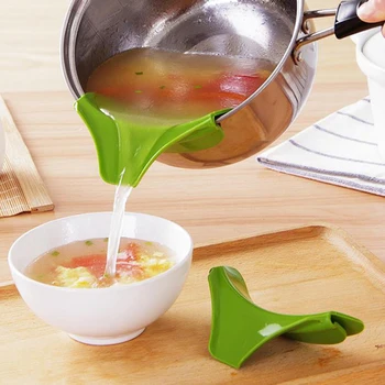 

Kitchen Creative Anti-spill Silicone Slip On Pour Soup Spout Funnel Pots Pans Bowls Jars Kitchen Gadget Tool
