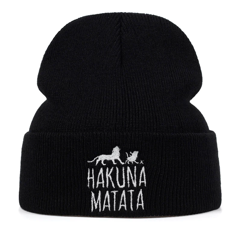 Шапка с вышивкой для мужчин и женщин HAKUNA MATATA Повседневная зимняя шапка в стиле