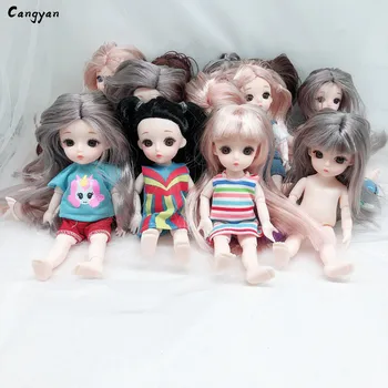 

16cm porcelain muscle color ballet doll 3D true eye beauty DJD change makeup doll girl like toy gift to send clothes