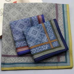Mouchoirs de mariage à carreaux 100% coton pour hommes, 3 pièces, serviette de poche carrée Hanky 43x43cm 