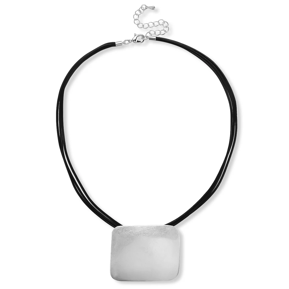 Кожаные Геометрические Чокеры ожерелье винтажное массивное ожерелье s$ кулоны женские модные ювелирные изделия collares mujer kolye bijoux - Окраска металла: LG534