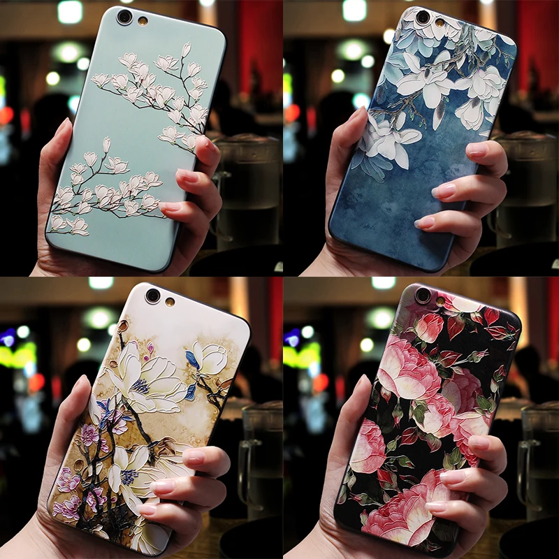 

Luxury 3D Emboss Flower Phone Case for Oneplus 3 5 5T 6 6T 7 shockproof floral Silicone Cover for Oneplus 7 pro Soft Matte Case