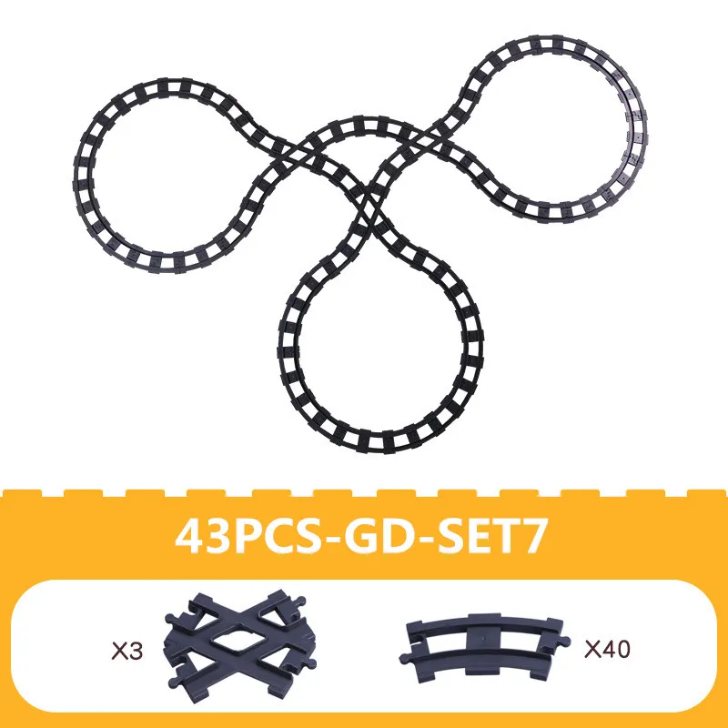 Блоки большого размера DIY строительные блоки поезд трек сборка мост совместим с Duploed Развивающие игрушки для детей Подарки - Цвет: 43PCS-GD-SET7
