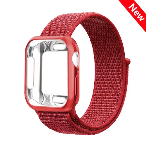 Sport Loop strap for Apple watch band case 4 5 3 44mm 40mm watchband nylon Breathable bracelet belt for iwatch band 3 42mm 38mm - Цвет ремешка: color 19