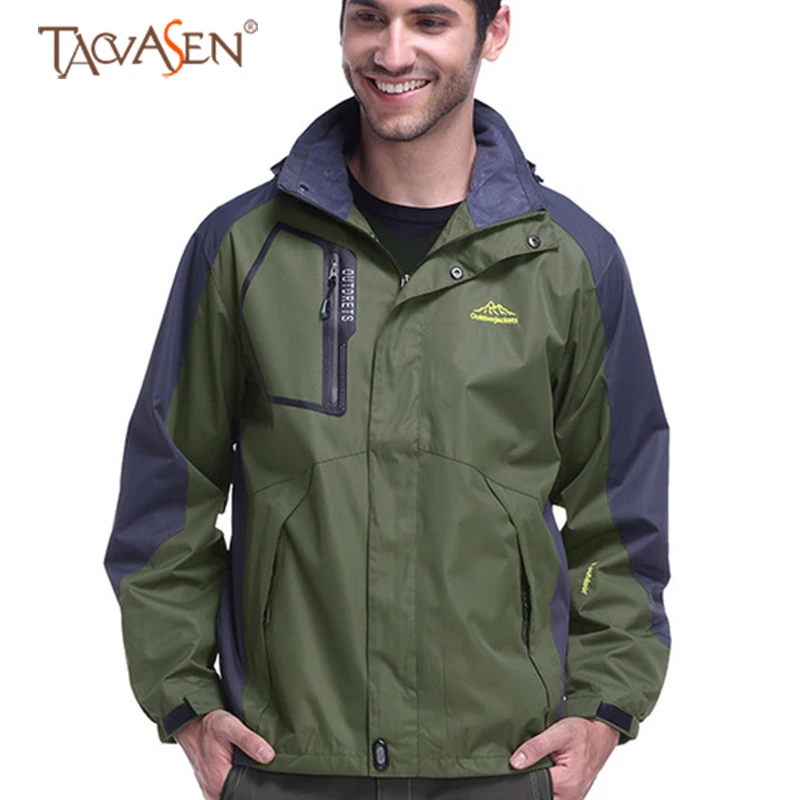 

TACVASEN Men Hiking Jacket Waterproof Climbing Jacket Autumn Trekking Jacket Plus Size Outdoor Sports Jackets Camping Clothing