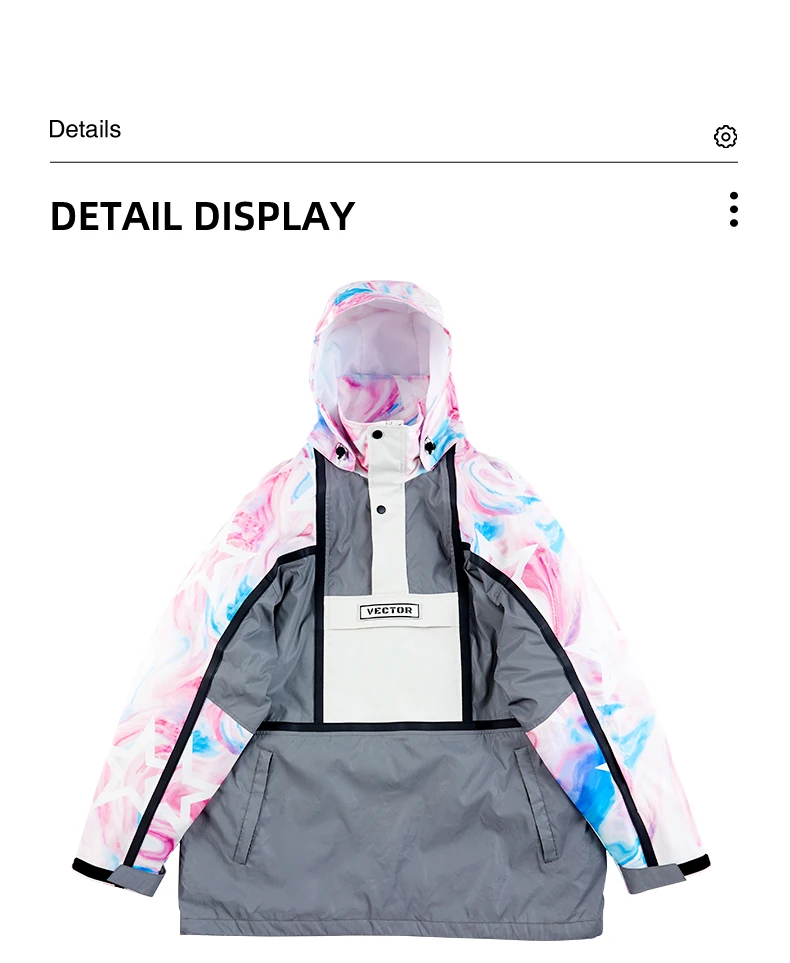 ベクトルスキーウェア女性用フード付きセーター反射トレンド