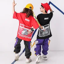 Джазовая Одежда для мальчиков; модная летняя одежда; Детский комплект в стиле хип-хоп; одежда в стиле хип-хоп для девочек; детская одежда для выступлений в стиле хип-хоп