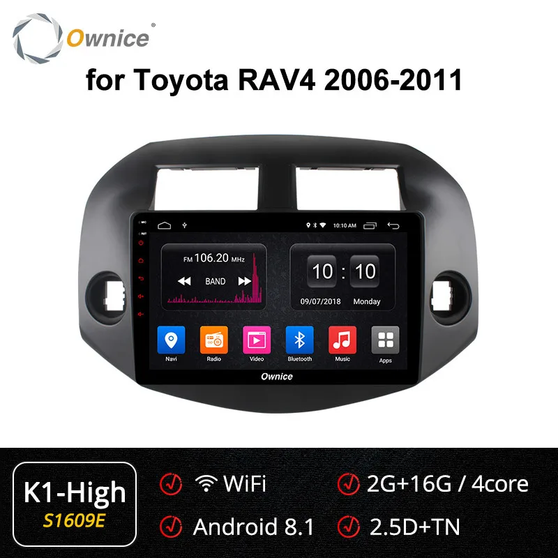Ownice K1 K2 K3 автомобильный радиоплеер octa 8 Core Android 9,0 для Toyota Rav4 2007 2008 2009 2010 2011 радио gps поддерживает DVD формат 4G DAB
