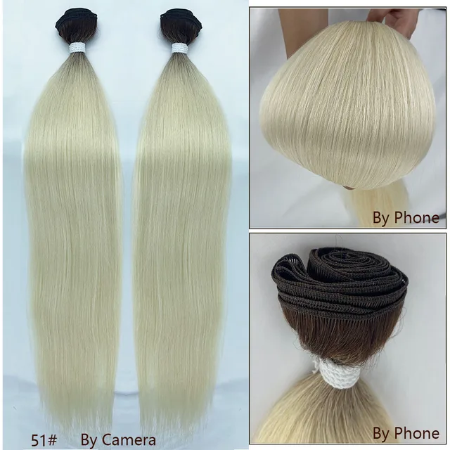 Bone Straight Hair Bundles Extensions Ombre Hair Bundles 28-36Inch Super Long Hair Synthetic Straight Hair Full to End 51